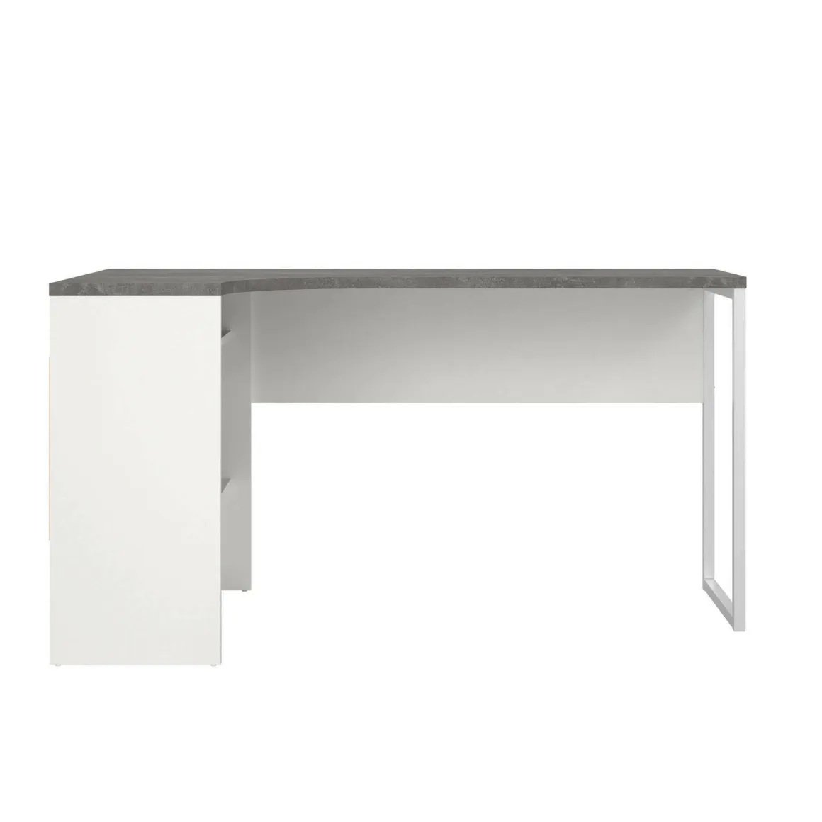 Scrivania lineare bianca e grigia 145x81cm con 2 cassetti - Moire