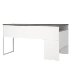 Scrivania lineare bianca e grigia 145x81cm con 2 cassetti - Moire
