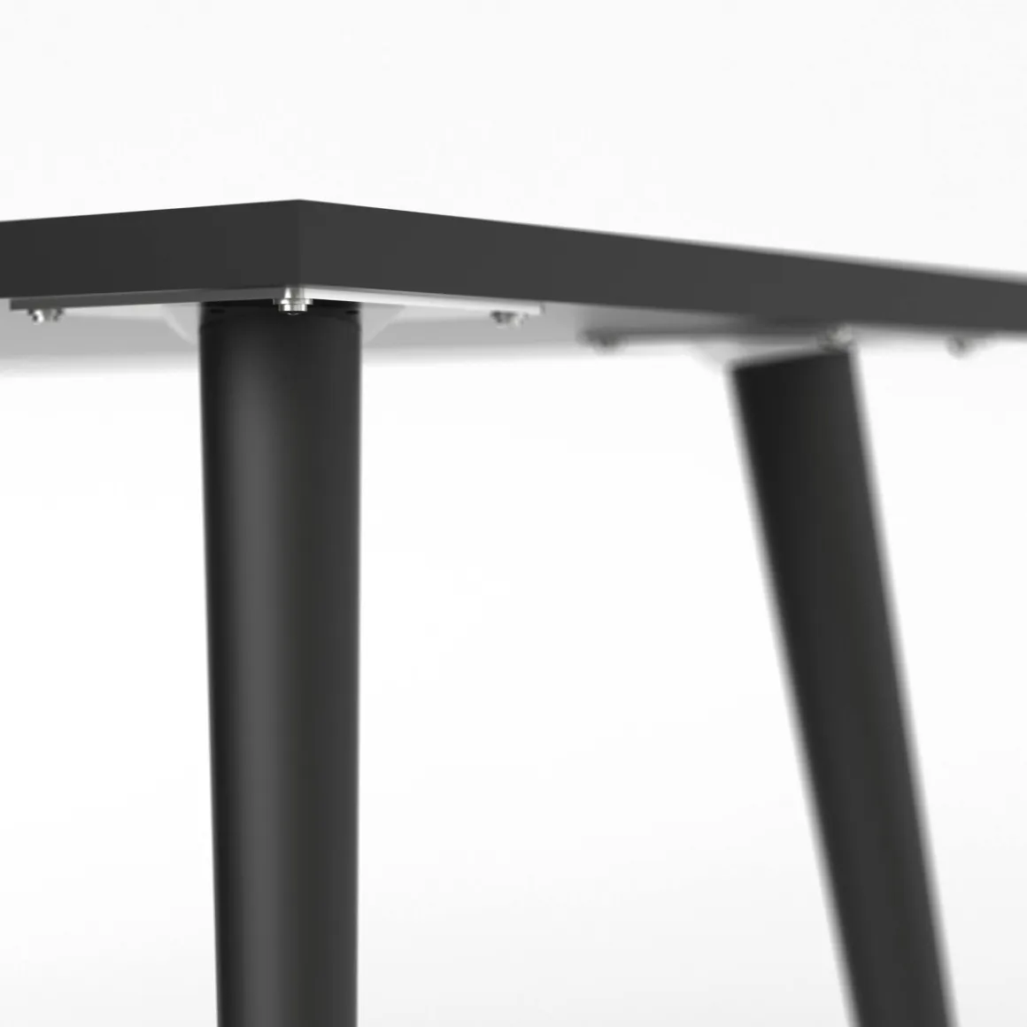 Scrivania lineare bianca e nera 145x81cm con 2 cassetti - Katherine