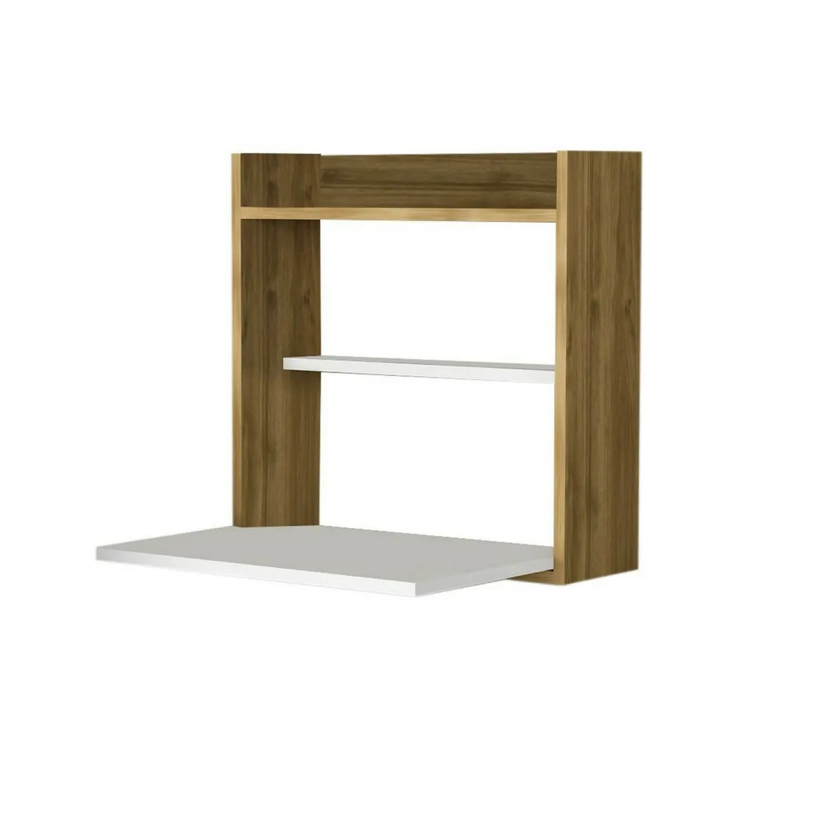 Scrivania lineare bianca e noce 60x19cm - Bariano
