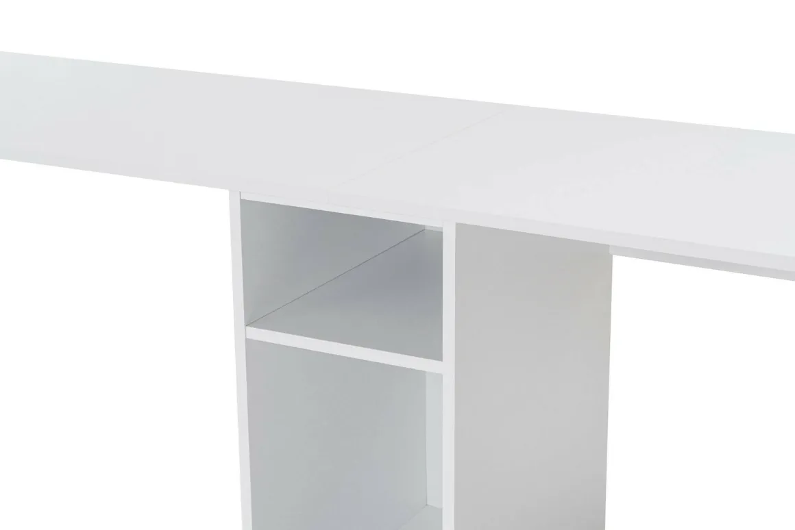 Scrivania lineare bianca e oro 240x60cm - Violet