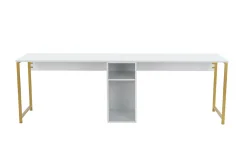 Scrivania lineare bianca e oro 240x60cm - Violet