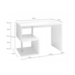 Ufficio|Camera Da Letto > Dmora Scrivania lineare bianca lucida 100x50cm con supporto pc - Acan Bianco Lucido