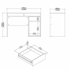 Ufficio|Camera Da Letto > Dmora Scrivania lineare bianca lucida 110x50cm con supporto pc - Antioco Bianco Lucido