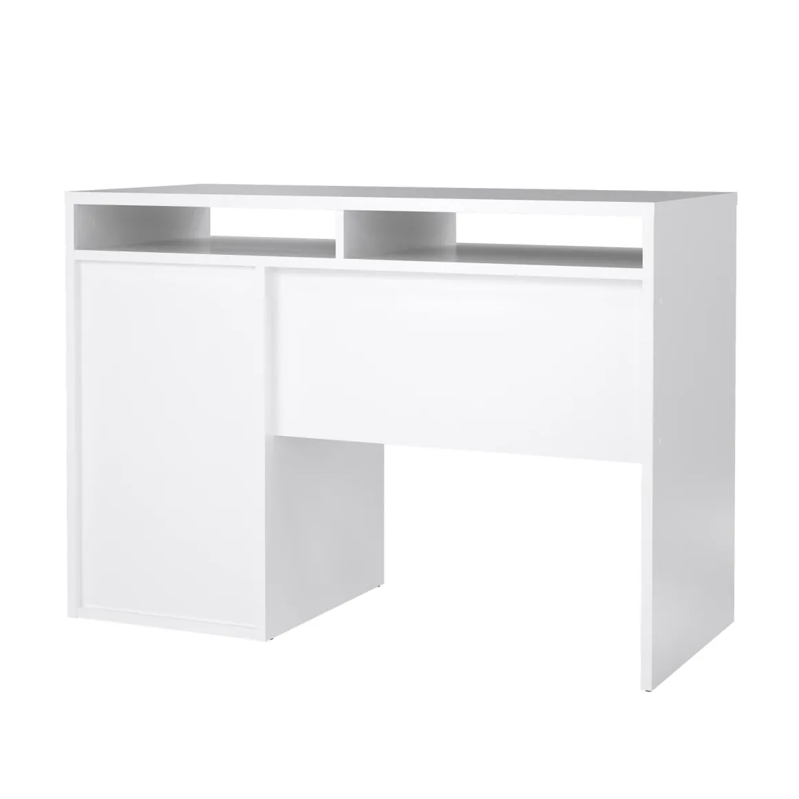 Scrivania lineare bianca lucida 110x48cm con 1 cassetto - Abbadu
