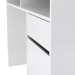 Scrivania lineare bianca lucida 110x48cm con 1 cassetto - Abbadu