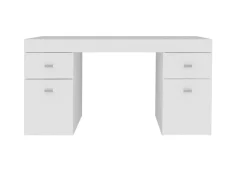 Ufficio|Camera Da Letto > Dmora Scrivania lineare bianca lucida 139x60cm con 2 cassetti - Ardina Bianco Opaco