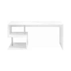 Scrivania lineare bianca lucida 180x60cm con supporto pc - Poseidone