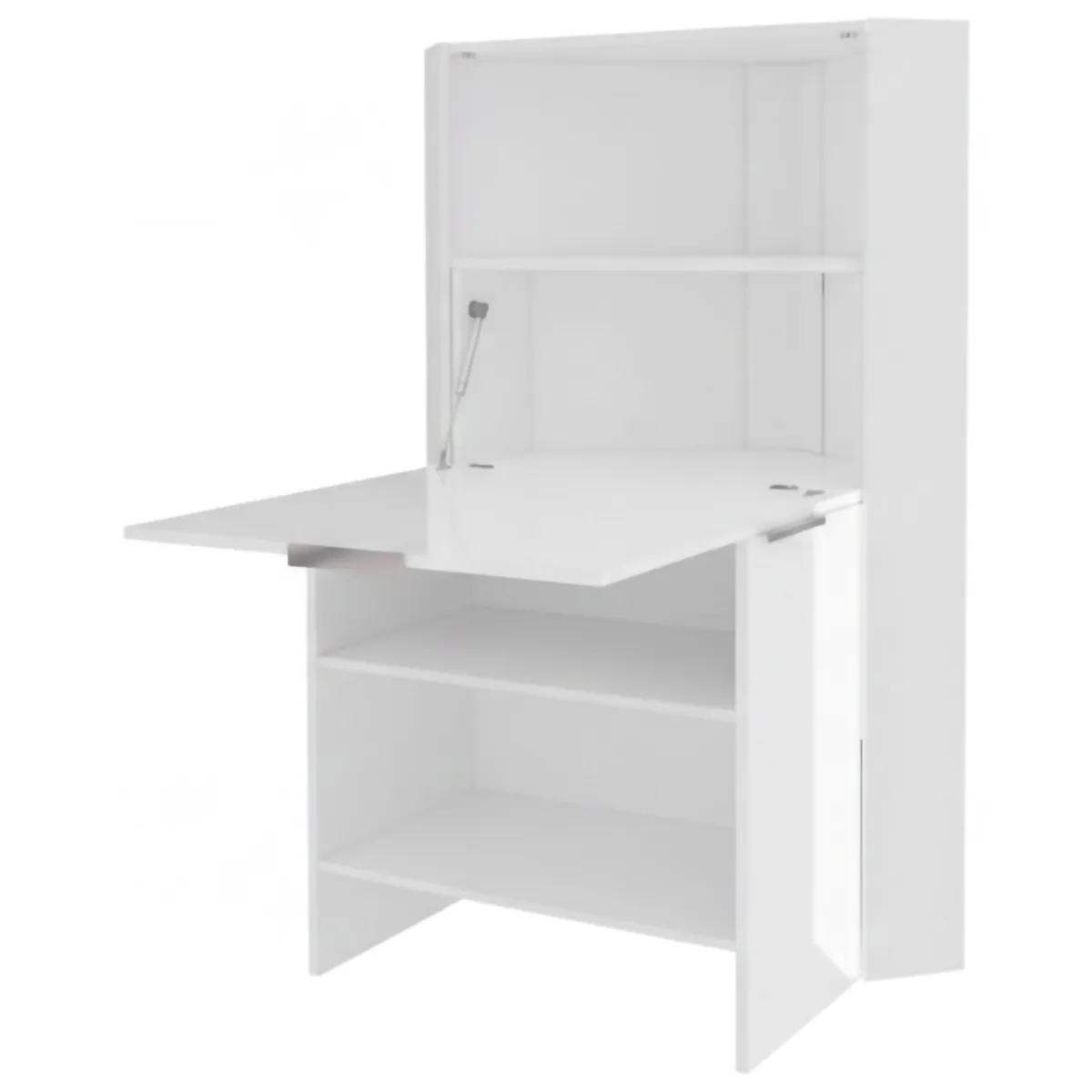 Ufficio|Camera Da Letto > Dmora Scrivania lineare bianca lucida 70x35cm con supporto pc - Akiro Bianco Lucido