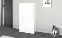 Scrivania lineare bianca lucida 70x35cm con libreria - Atroc