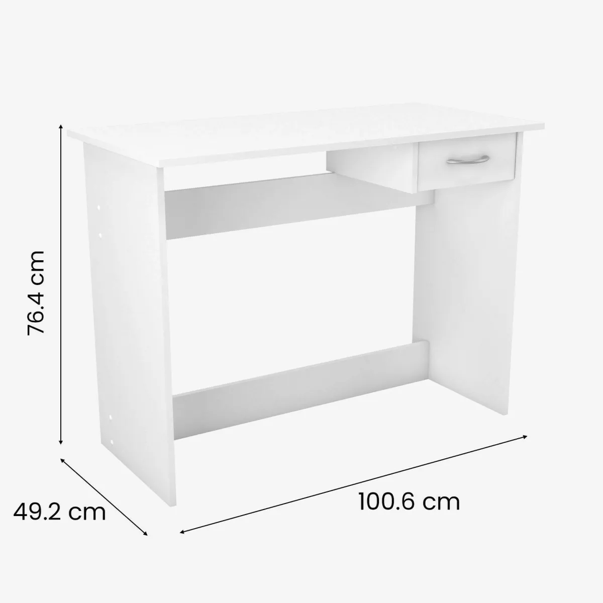 Scrivanie > Dmora Scrivania lineare bianca opaca 100x49cm con 1 cassetto - Bargagli Bianco Opaco