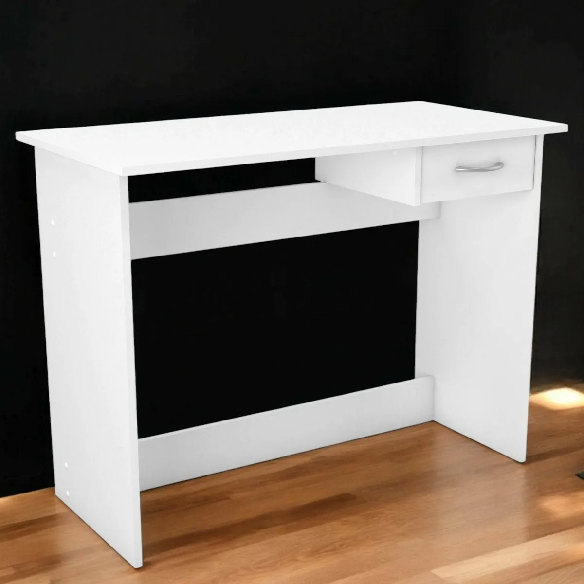 Scrivanie > Dmora Scrivania lineare bianca opaca 100x49cm con 1 cassetto - Bargagli Bianco Opaco