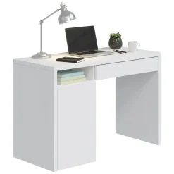 Ufficio|Camera Da Letto > Dmora Scrivania lineare bianca 108x50cm con 2 cassetti - Arica Bianco