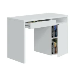 Scrivania lineare bianca 108x50cm con 1 cassetto - Ally