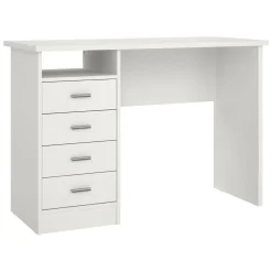 Scrivania lineare bianca 110x45cm con 3 cassetti - Appollo