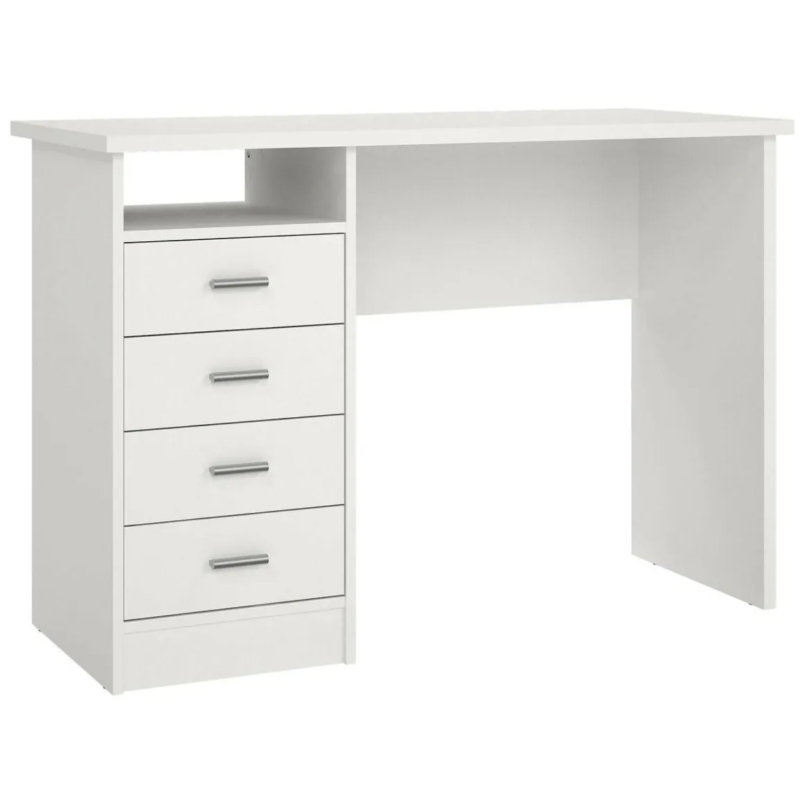 Scrivania lineare bianca 110x45cm con 3 cassetti - Appollo