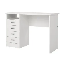 Scrivania lineare bianca 110x45cm con 3 cassetti - Appollo