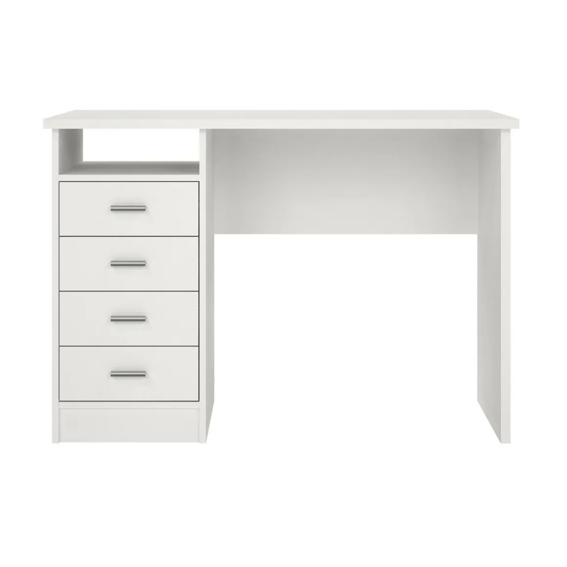 Scrivania lineare bianca 110x45cm con 3 cassetti - Appollo