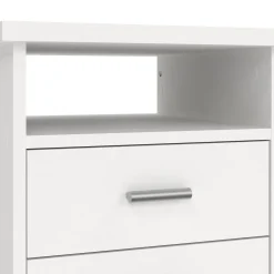 Scrivania lineare bianca 110x45cm con 3 cassetti - Appollo