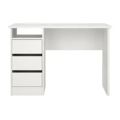 Scrivania lineare bianca 110x48cm con 3 cassetti - Huaning