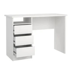 Scrivania lineare bianca 110x48cm con 3 cassetti - Huaning