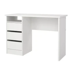 Scrivania lineare bianca 110x48cm con 3 cassetti - Huaning