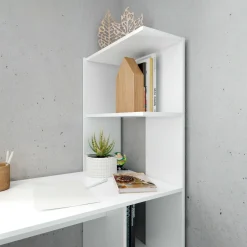 Scrivania lineare bianca 110x50cm con libreria - Abba