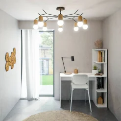 Scrivania lineare bianca 110x50cm con libreria - Abba