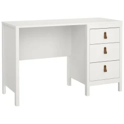 Scrivanie > Dmora Scrivania lineare bianca 120x48cm con 3 cassetti - Murjan Bianco