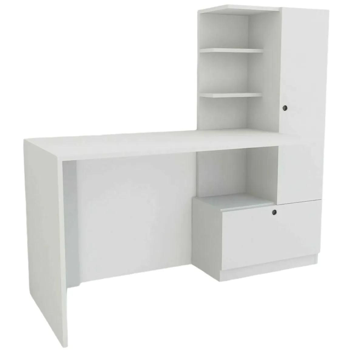 Scrivania lineare bianca 120x61cm con 1 cassetto - Kimberly