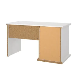 Ufficio|Camera Da Letto > Dmora Scrivania lineare bianca 138x60cm con 2 cassetti - Abol Bianco