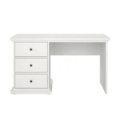 Ufficio|Camera Da Letto > Dmora Scrivania lineare bianca 138x60cm con 2 cassetti - Abol Bianco