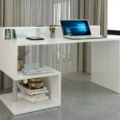 Scrivania lineare bianca 140x60cm con porta pc - Kobenhavn
