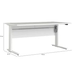 Ufficio|Camera Da Letto > Dmora Scrivania lineare bianca 160x60cm con 3 cassetti - Bardi Bianco