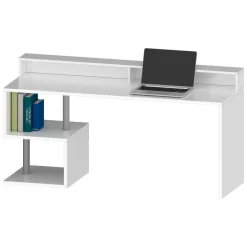 Scrivania lineare bianca 180x60cm con porta pc - Aurigo