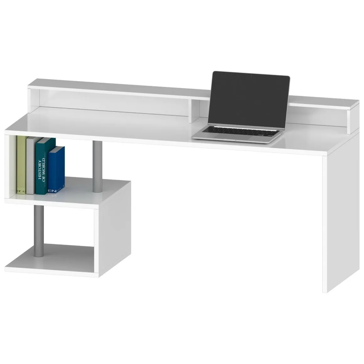 Scrivania lineare bianca 180x60cm con porta pc - Aurigo