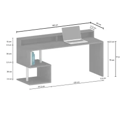 Scrivania lineare bianca 180x60cm con porta pc - Aurigo