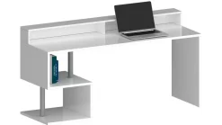 Scrivania lineare bianca 180x60cm con porta pc - Aurigo