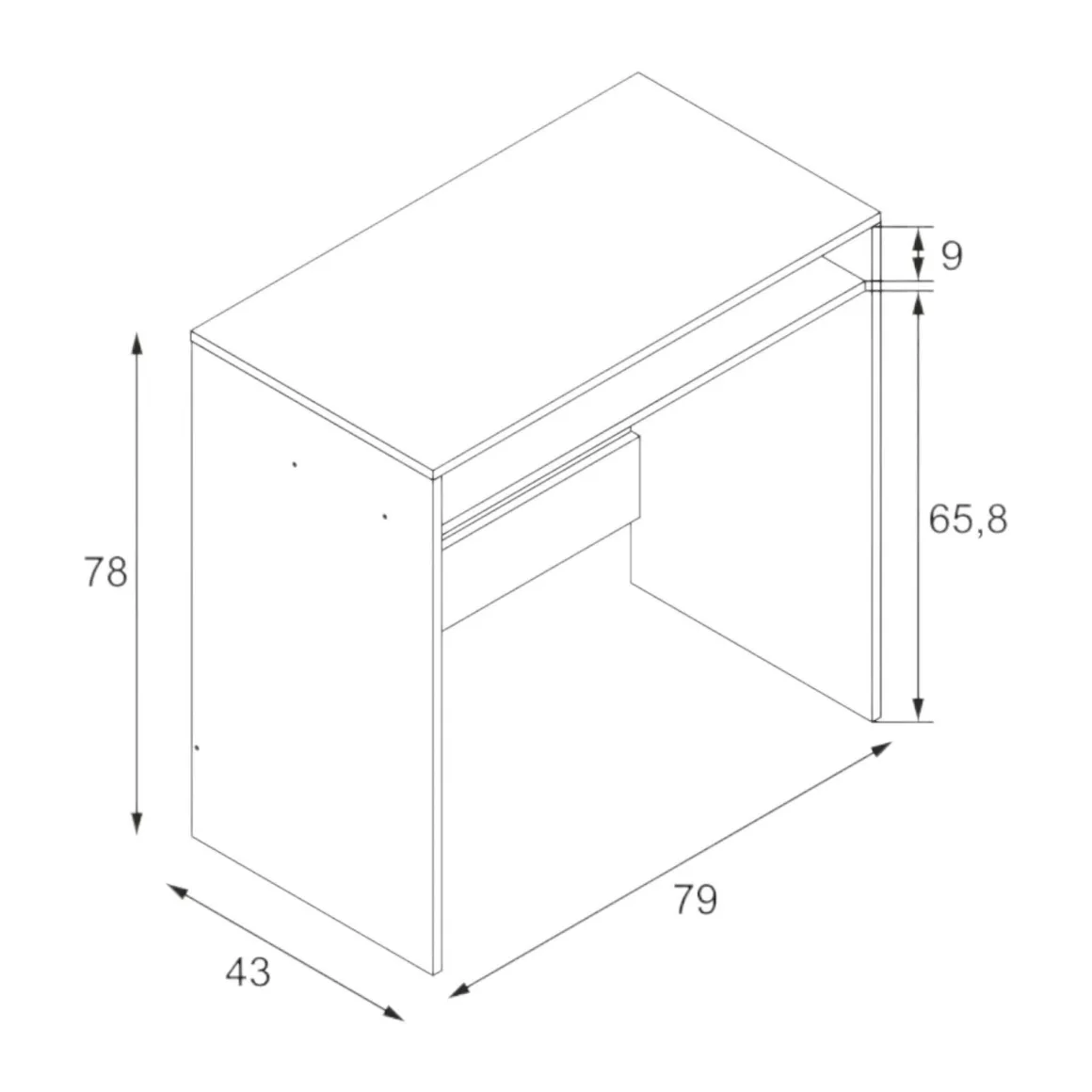 Scrivania lineare bianca 79x43cm con porta pc - Acu