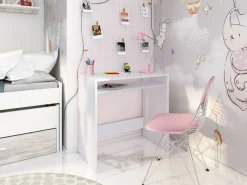 Scrivania lineare bianca 79x43cm con porta pc - Acu