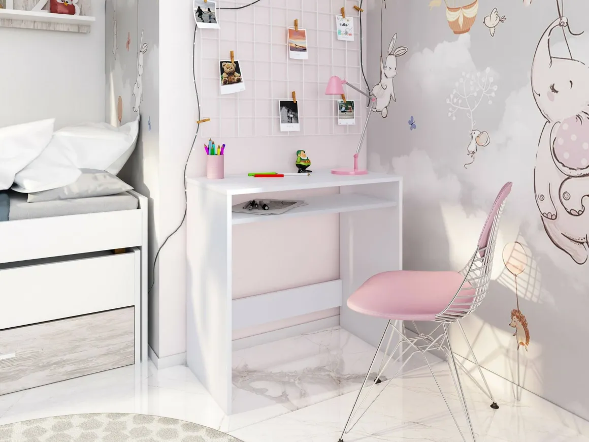 Scrivania lineare bianca 79x43cm con porta pc - Acu