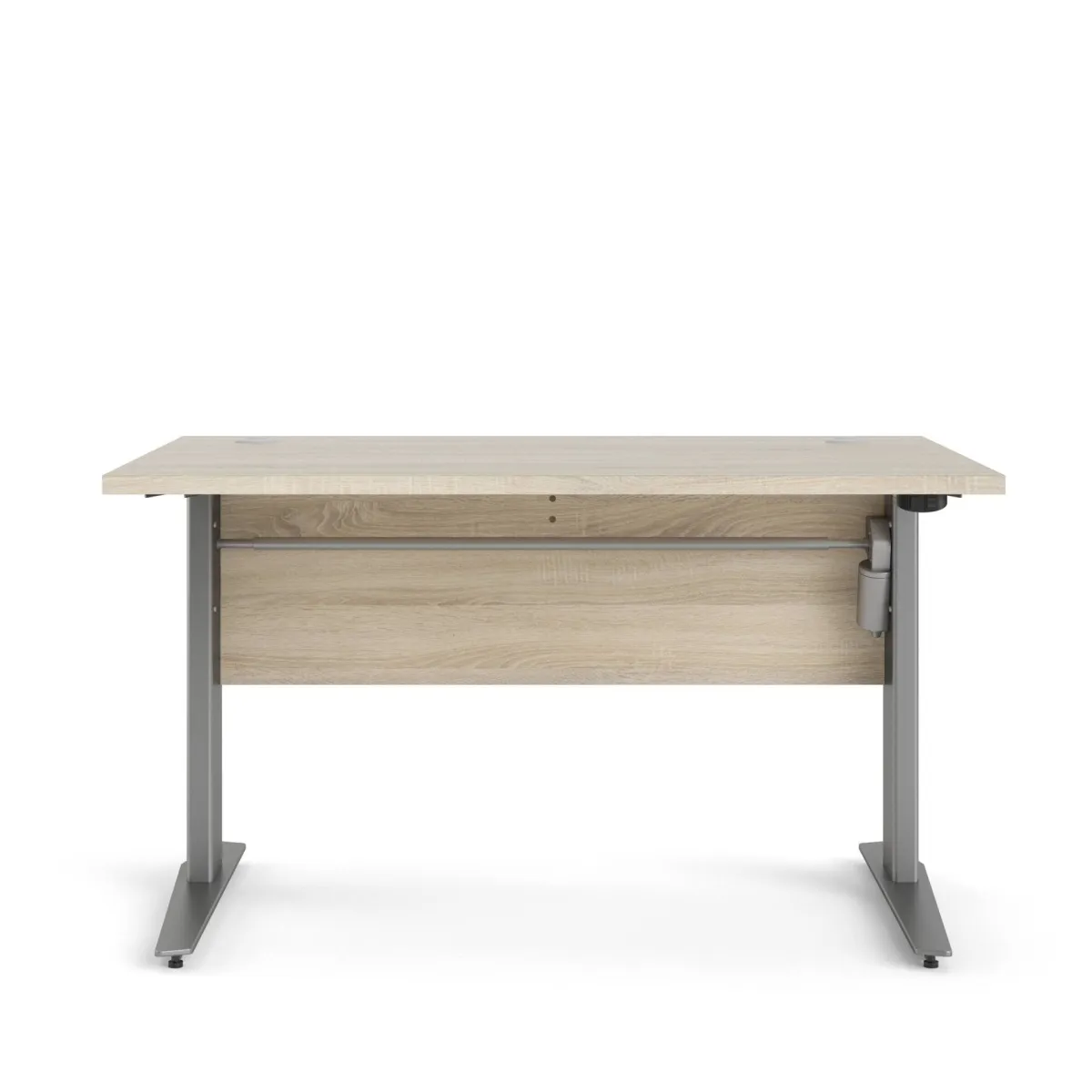 Scrivanie > Dmora Scrivania lineare grigia e quercia 120x80cm - Alfangor Marrone, Grigio Quercia