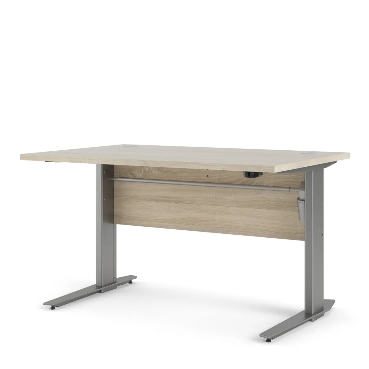 Scrivanie > Dmora Scrivania lineare grigia e quercia 120x80cm - Alfangor Marrone, Grigio Quercia