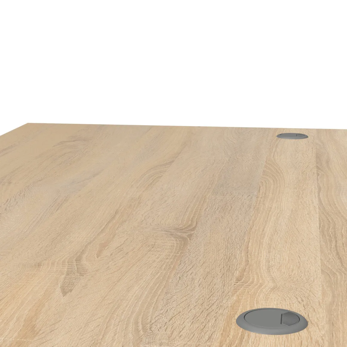 Scrivania lineare grigia e quercia 150x80cm con 3 cassetti - Azzaro