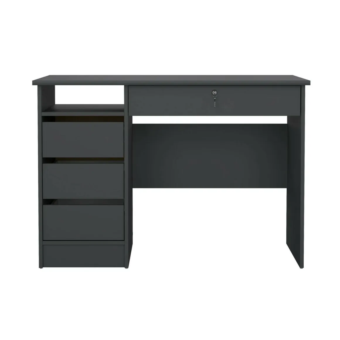 Scrivania lineare grigia 109x48cm con 3 cassetti - Franklin