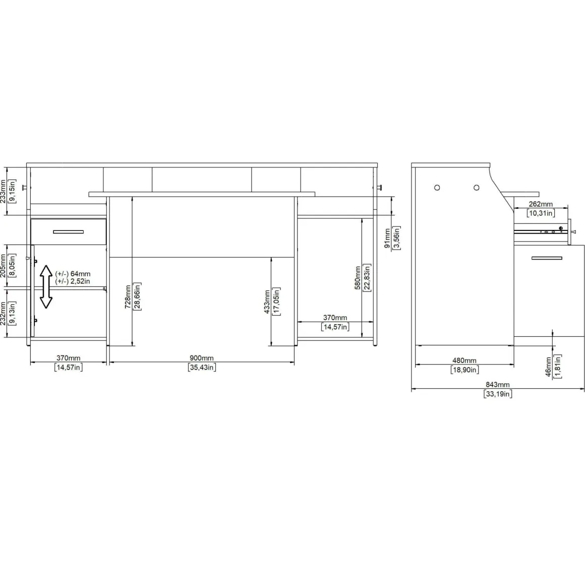Scrivanie > Dmora Scrivania lineare grigia 171x62cm per studio - Napoleon Grigio
