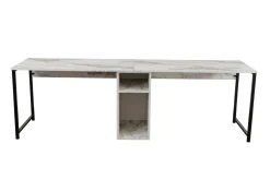 Scrivanie > Dmora Scrivania lineare marmo e nera 240x60cm - Violet Nero, Bianco Marmo
