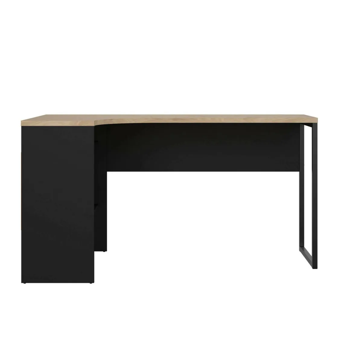Ufficio|Camera Da Letto > Dmora Scrivania lineare nera e rovere 54x138cm metallo - Nausicaa Marrone, Nero Rovere
