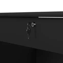 Scrivania lineare nera 109x48cm con 3 cassetti - Franklin