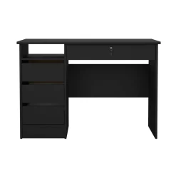Scrivania lineare nera 109x48cm con 3 cassetti - Franklin